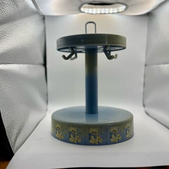 Vintage teddy bear coffee set with stand, missing one cup - Picture 6 of 12